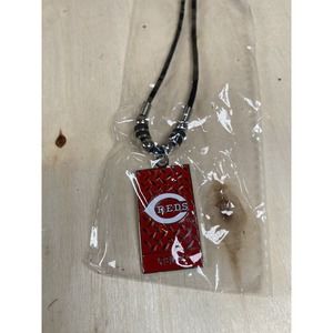 Cincinnati Reds Rubber Cord Necklace Logo Charm Licensed MLB‎ Jewelry